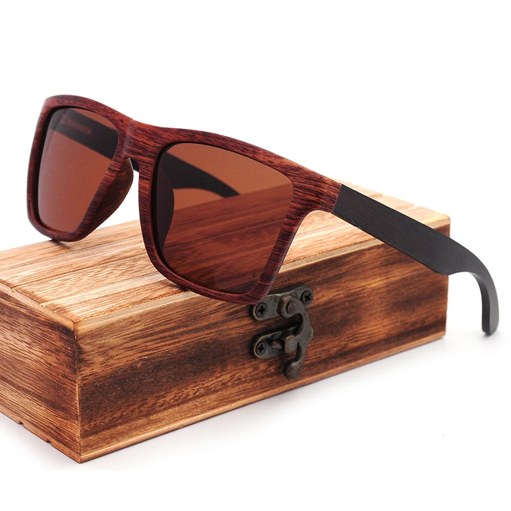 

LONSY Vintage Original Bamboo Wooden Sunglasses For Women Men Brand Designer Sun Glasses Polarized Oculos de sol masculino