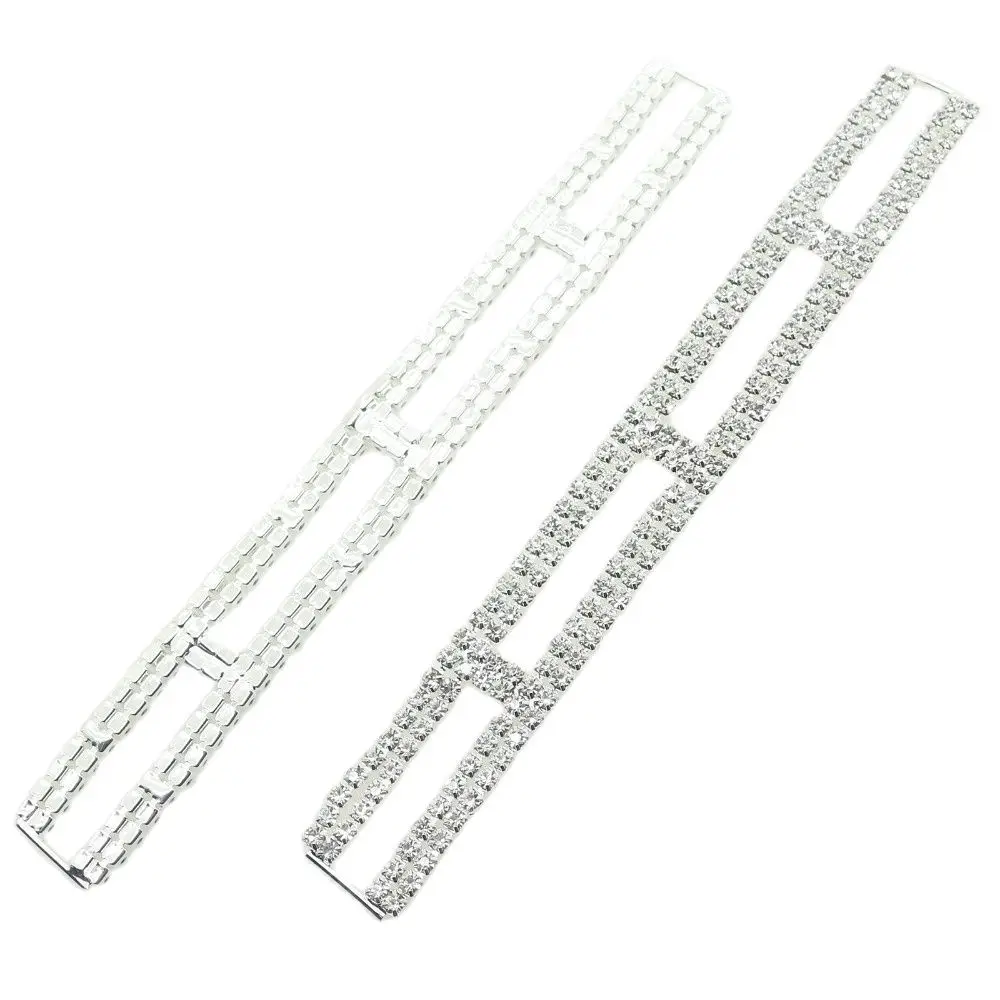 2 шт./лот серебряная металлическая цепочка со стразами 160 мм акриловая Пряжка для