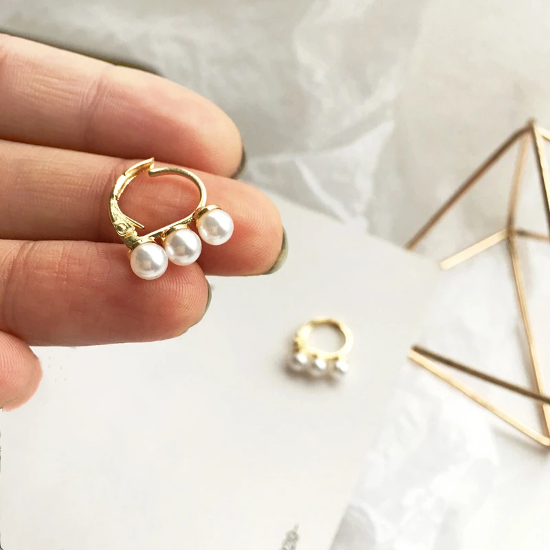 Модные жемчужные маленькие серьги золотые милые ювелирные изделия нежные для