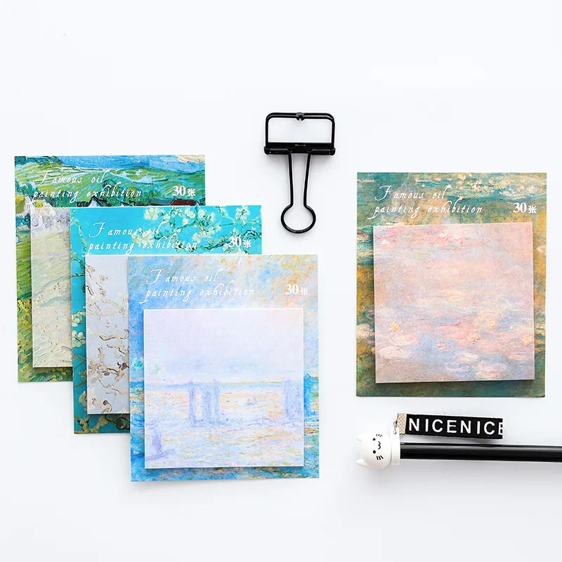 Креативные блокноты для заметок знаменитая картина маслом наклейки N times простые