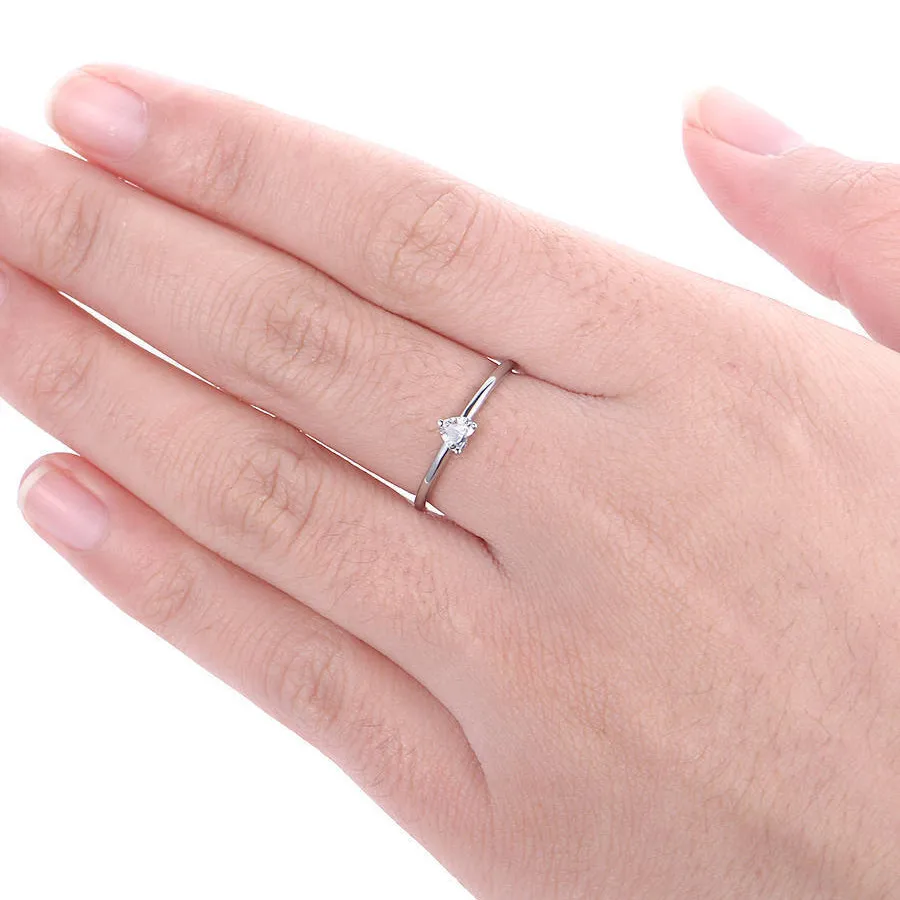 

925 Sterling Silver heart Diamond Rings For Women Wedding Engagement Bridal Jewelry Elegant Ring Fashion Accessories