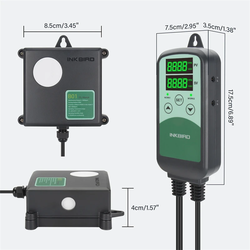 Электронный контроллер CO2 INKBIRD ICC-500T B01 программируемый и монитор для