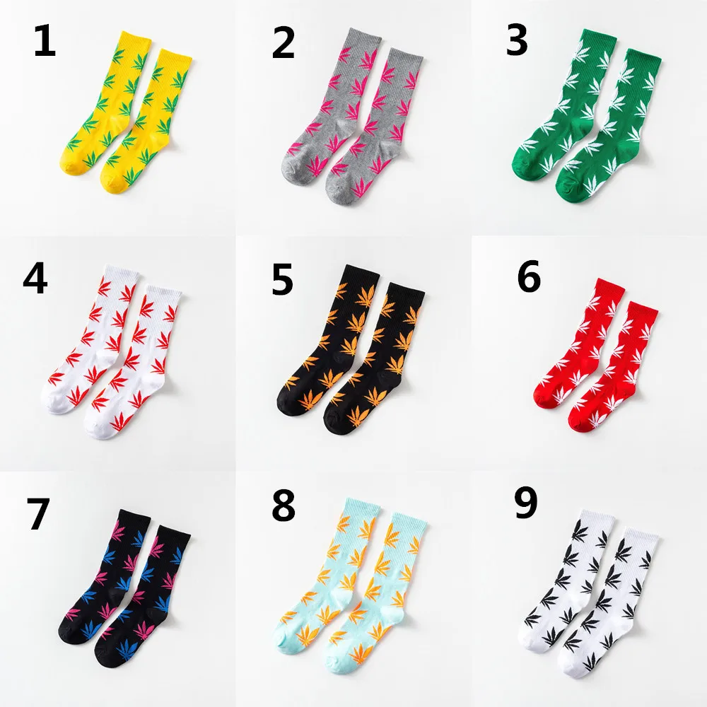 

Fashion 1Pair Stockings Comfortable High Quality Cotton Socks Leaf Maple Leaf Casual Long Weed Crew Sock Autumn Winter