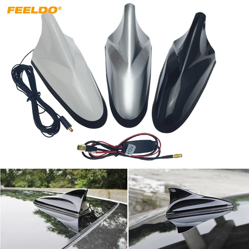 FEELDO белый/черный/серебристый Автомобильная цифровая Акула ТВ антенна усилитель
