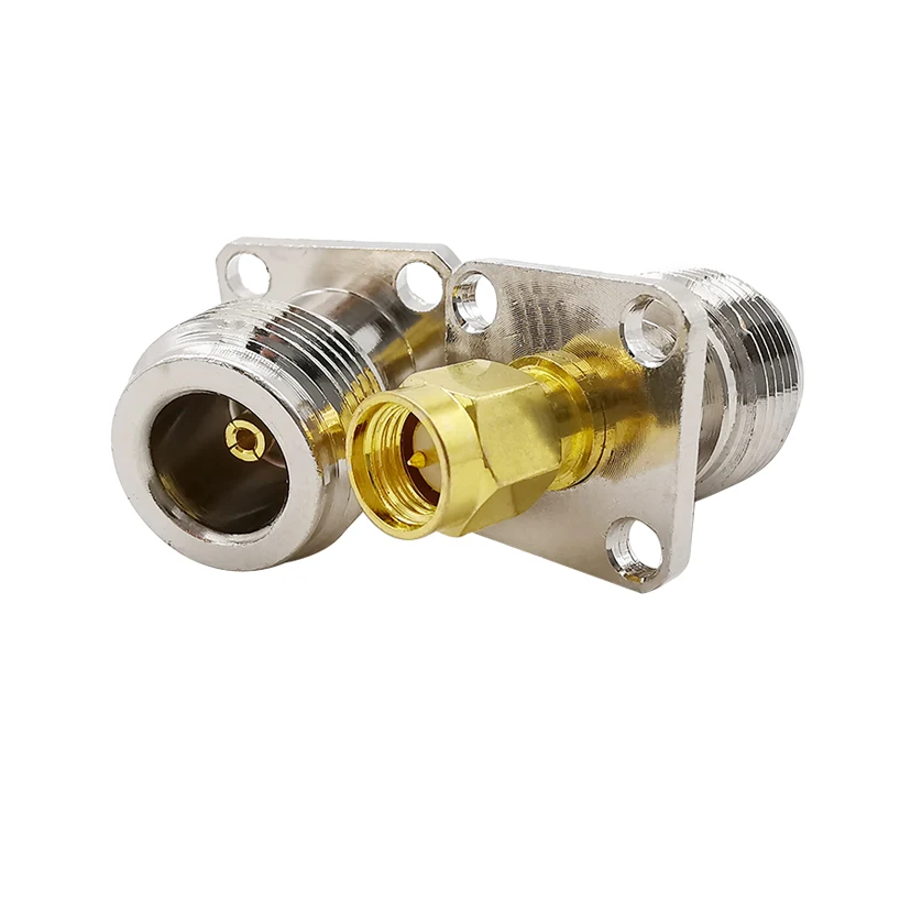 1 шт. латунный адаптер с SMA-разъемом типа N SMA штекер-N гнездо 4 отверстиями