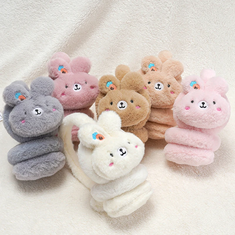 

Детские милые зимние наушники с кроличьими ушками, накладка на уши, наушники-гетры, мягкая защита ушей, плюшевые выдвижные Наушники для дево...