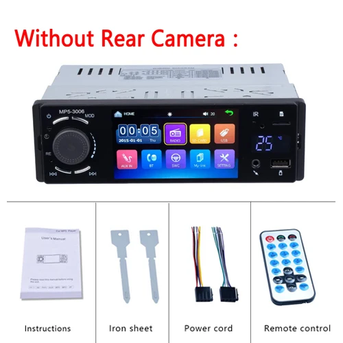 Car radios Only AMPrime 1 Din автомагнитола аудио стерео 4," Автомобильный мультимедийный плеер Bluetooth AUX FM радио станция Авторадио с камерой заднего вида - Цвет: Car radios Only