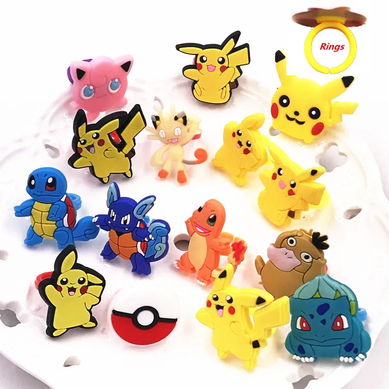 1 шт. красивый классический аниме Покемон значок палец кольца Jigglypuff белки Meowth ПВХ