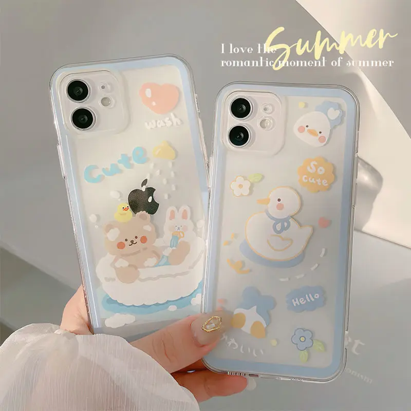 

Fresh duckling mobile phone case protective cover for iphone 12 pro max 11 8 7 6 s XR PLUS X XS SE 2020 cool case