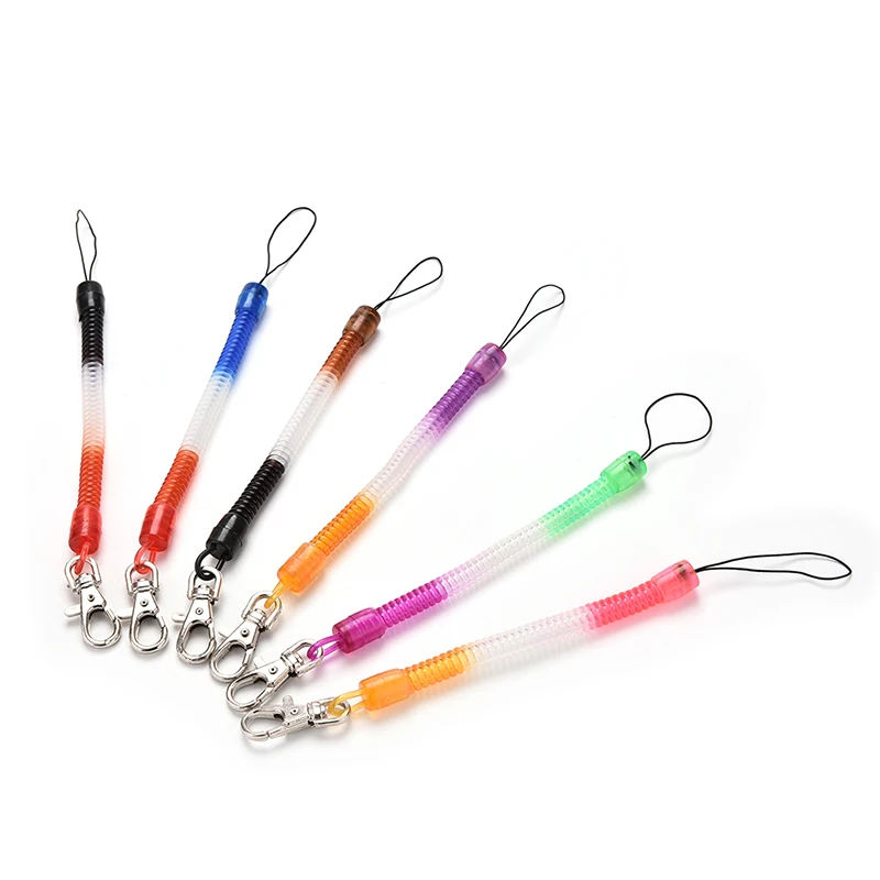 1pcs Retractable Plastic Spring Coil Spiral Stretch Keychain Ring Chain Keyring|Пряжки и крючки| |
