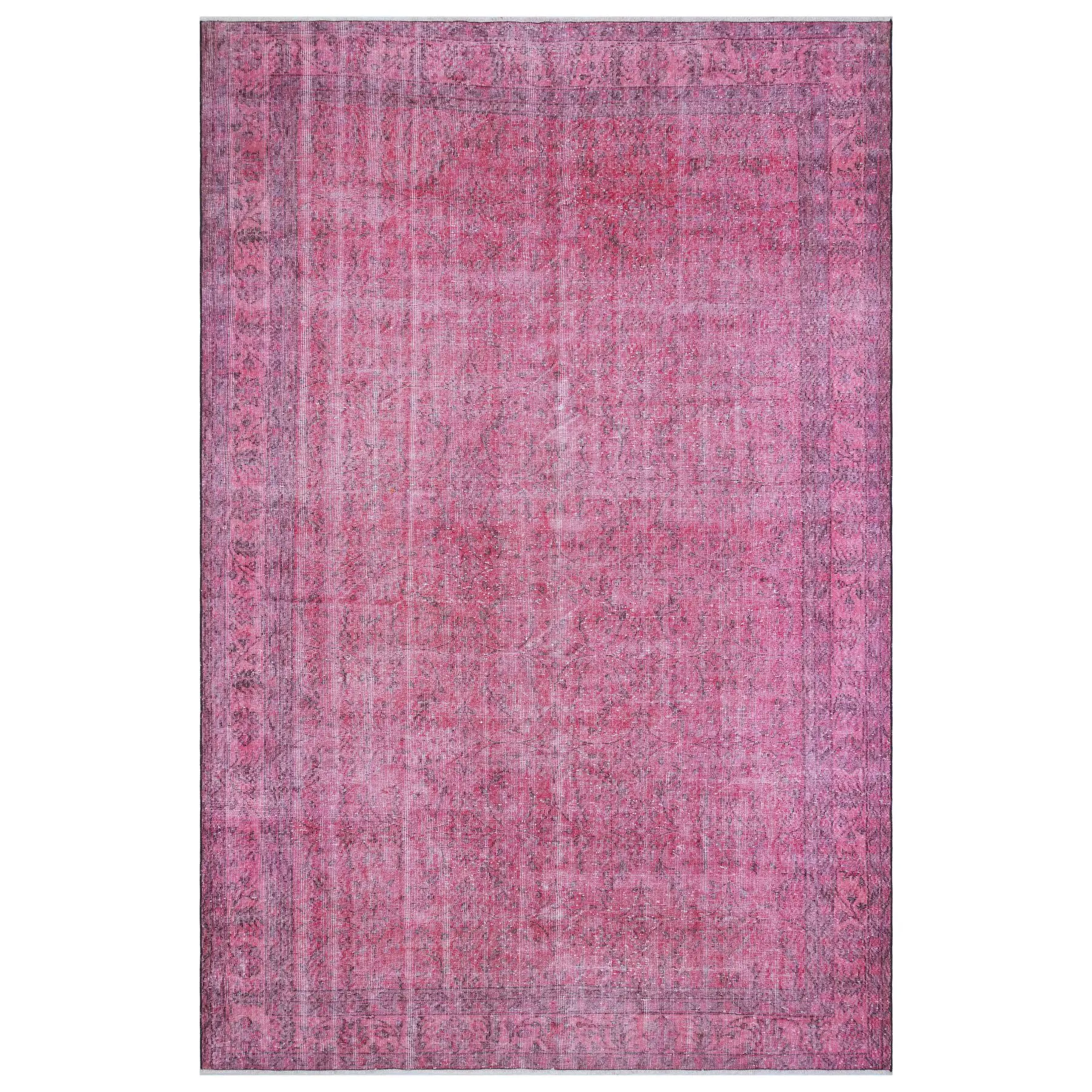 

Pink Wool Rug Unique Hand-Knotted Decoraitve Rug Anatolian Design Floral Rug Oushak Rug 2 Pillow Gift