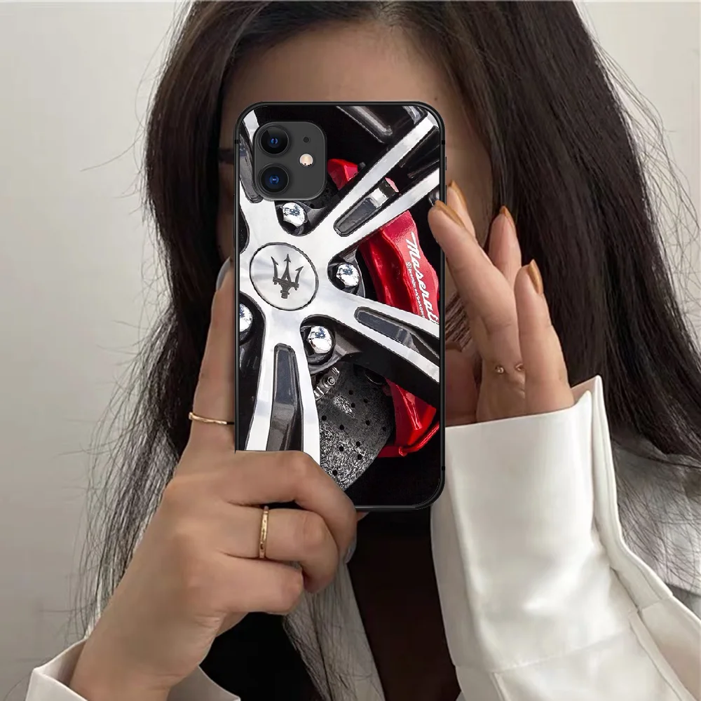 

M-Maserati Sport car brand Phone Case For Iphone 12 Mini 11 PRO X XR XS MAX 6 6s 7 8 Plus 4 5 5s SE 2020 black Back 3D Cover
