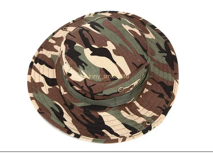 

Fishing Sun Boonie Hunting Hat Wide Outdoor Cap Camo Brim Unisex Bucket Military