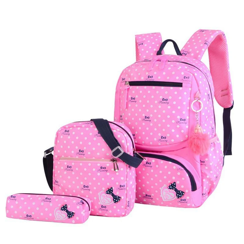 Новинка 3 шт./компл. школьные сумки с принтом рюкзак школьный модные детские милые