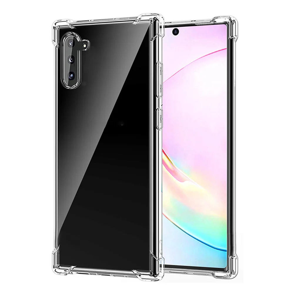 2019 для samsung Note 10 бампер чехол усиленный угловой кристально чистый мобильный
