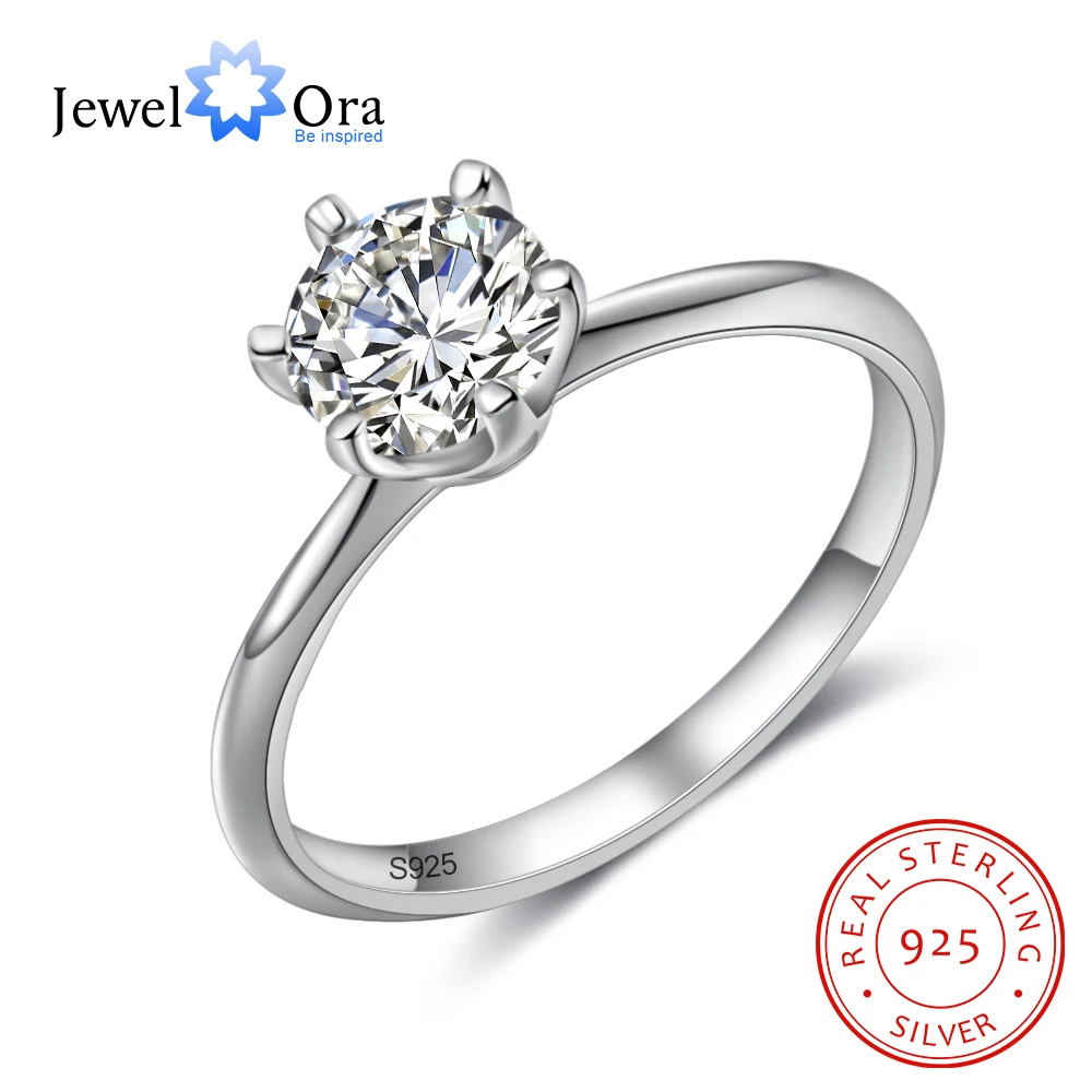 

Кольцо женское из серебра 925 пробы, 1 карат, с муассанитом