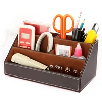 leather pen holder stationery organizer storage boxes desk organizer stand for pens home office storage organizer card holder