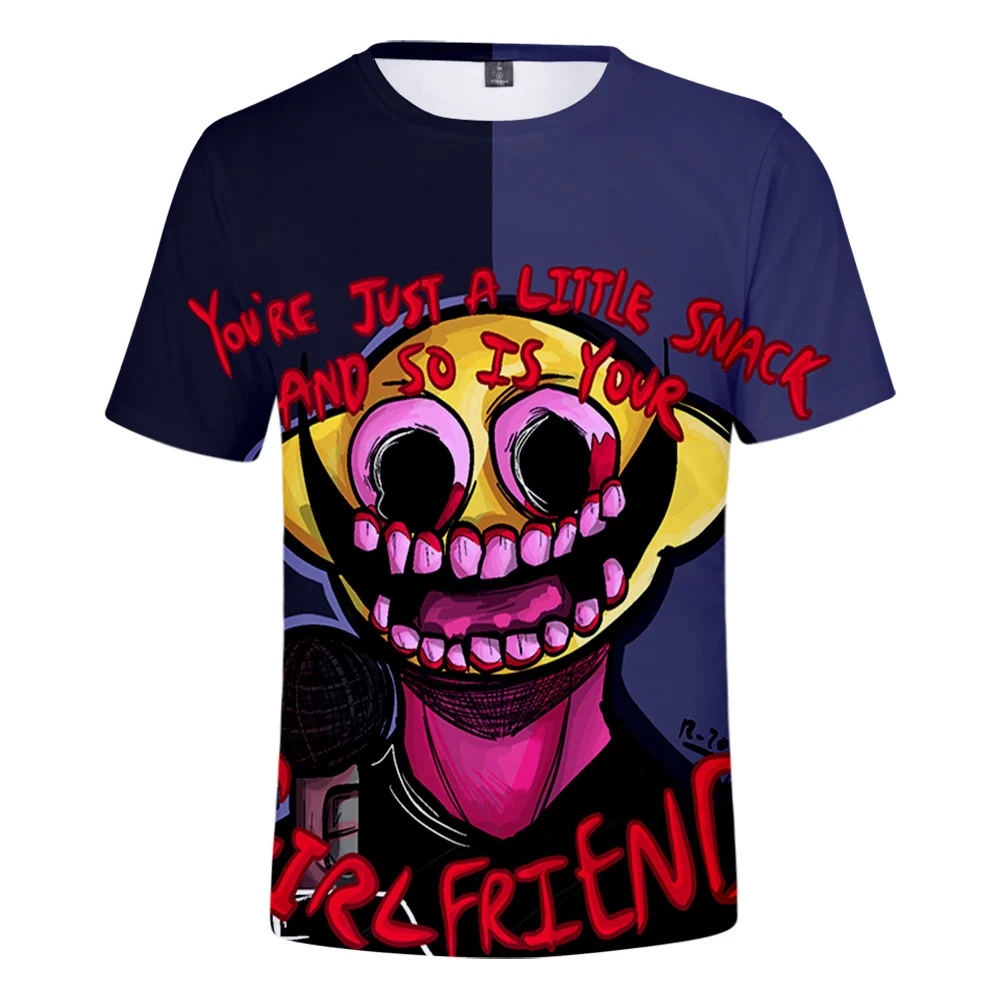

Friday Night Funkin Lemon Demon 3D cartoon summer comfortable T-shirt loose short-sleeved casual all-match neutral T-shirts tops