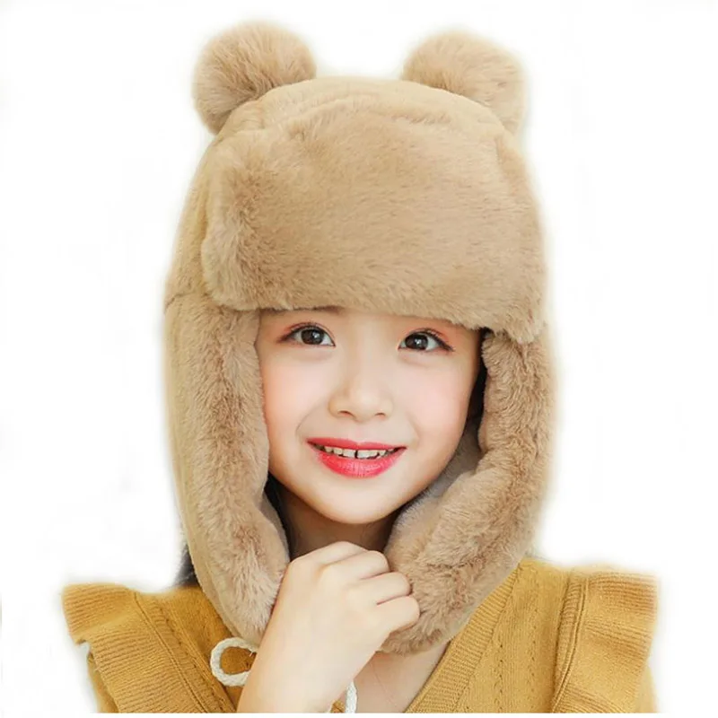 Doitbest/Милая зимняя меховая шапка в Корейском стиле Детские шапки бомберы