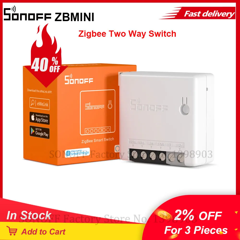 Itead SONOFF Zigbee ZBMINI DIY умный коммутатор релейный выключатель модуль Мини два/2