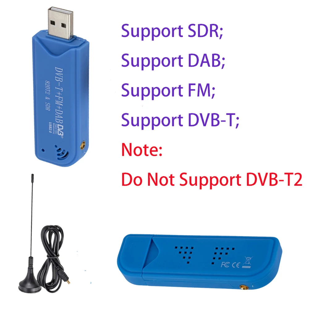 DVB-T USB2.0 Radio Software Support SDR+DAB+FM DVB-T RTL2832U+R820T2 Digital TV DVB-T Receiver Stick Technology