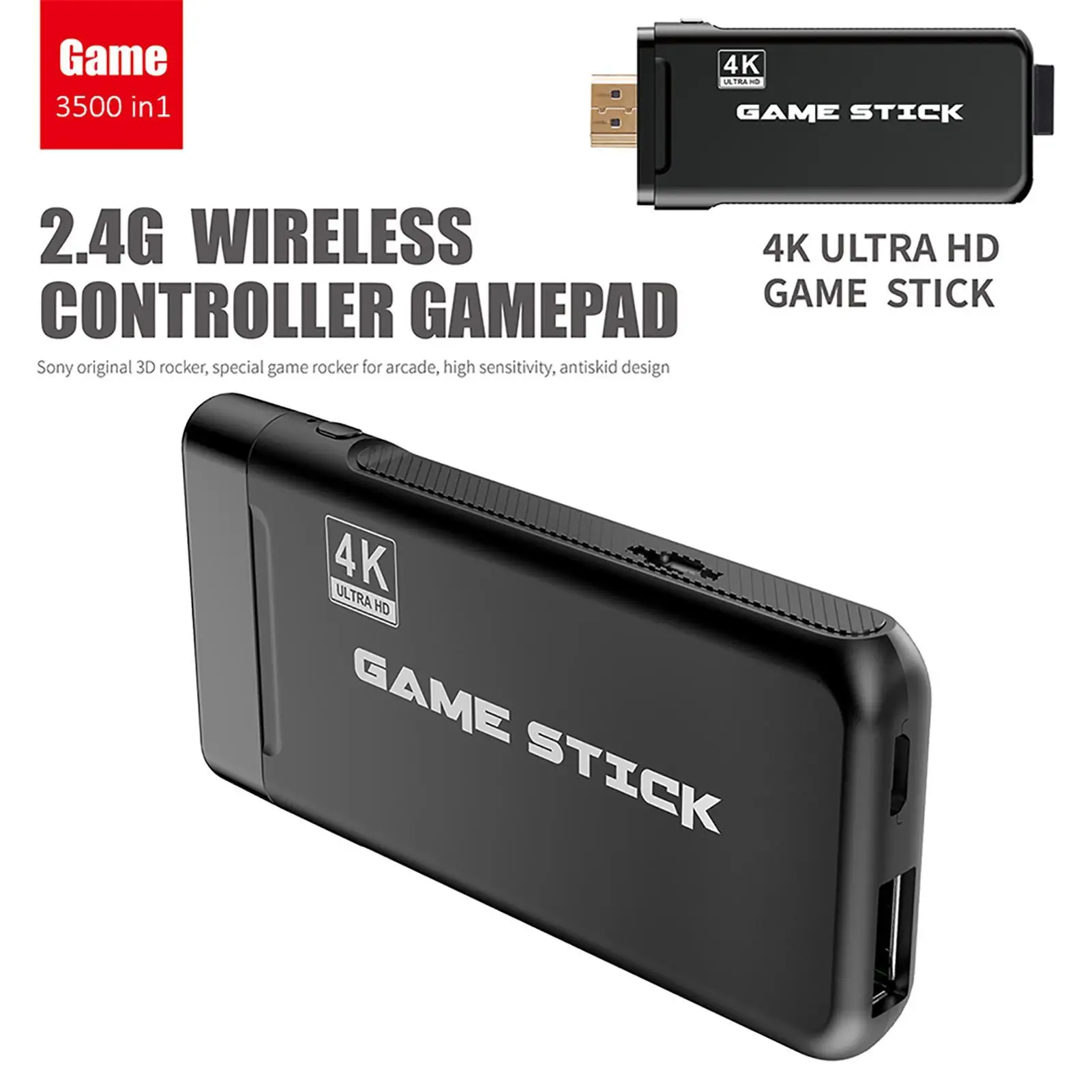 

Wireless Console Game Stick Video Game Console Built in 3500 Classic Game 8 Bit Mini Retro Controller HDMI Output Dual Player