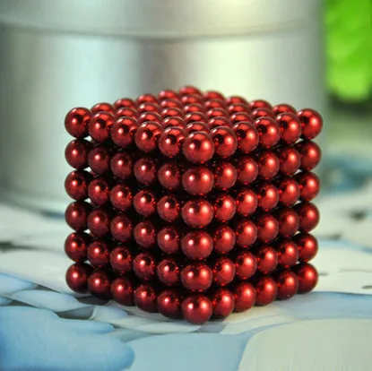 Red Новинка, 5 мм, 216 шт., магнитный магический куб, Bucky Puzzle Magcube, блоки, Neo Cube Balling с металлической коробкой - Цвет: Red
