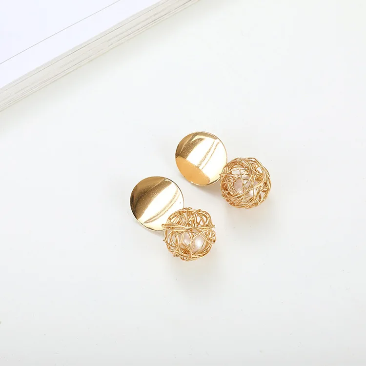 Золотые жемчужные серьги для женщин модные корейские драгоценности свадебной