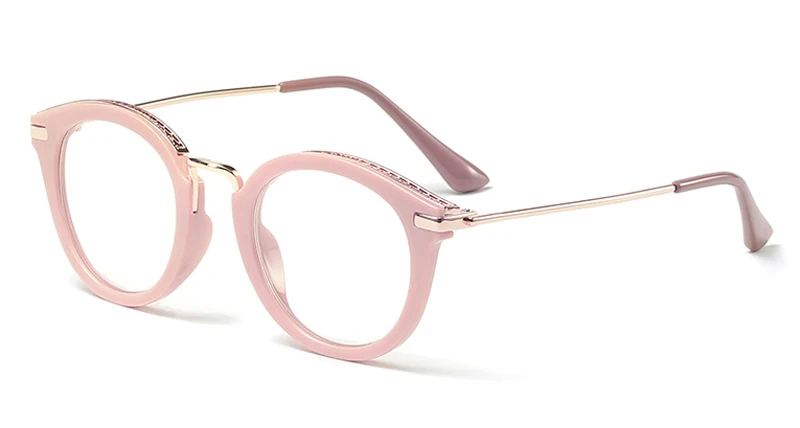 pink with clear Kachawoo круглые оправы для очков женские полуметаллический золотой черный розовый оправа для очков в стиле ретро оптический леопардовый Стиль Дамы подарки на день рождения - Цвет оправы: pink with clear