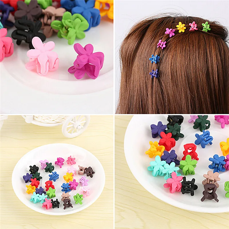 

30 Pcs Plastic Flower Small Mini Hair Claw Clips Barrettes Accessories Hairgrips for Baby Girls Toddlers Kids Children