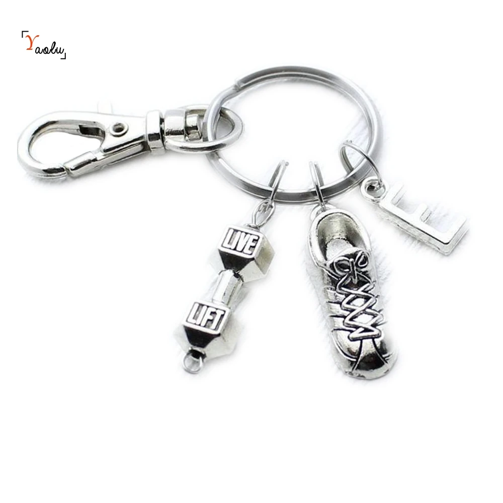 Персонализированный тренировочный подарок для гантели брелок бега обуви