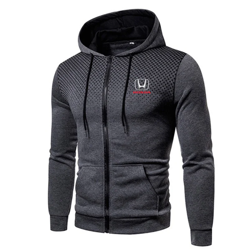 

Honda 2021 New Men's Fashion Zipper Hoodie Spring Autumn High Quality Pure Color Long Sleeve Hooded Pullover Sweatshirt+13