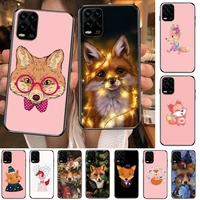 cute animal fox pet cartoon phone case for xiaomi redmi note 11 10 9s 8 7 6 5 a pro t y1 anime black cover silicone back pre sty