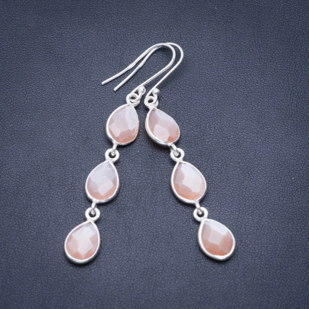 Натуральный кошачий глаз ручной работы Уникальные 925 пробы серебряные серьги 2 5