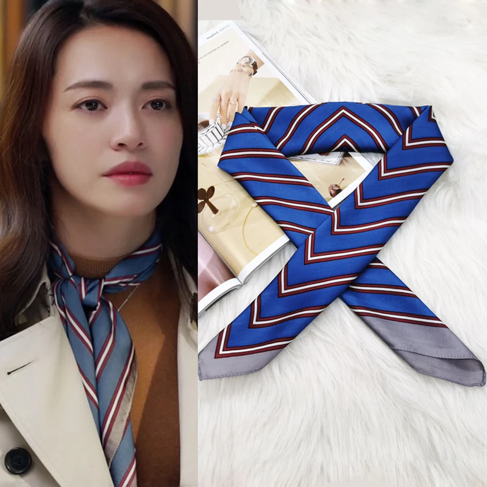 

Small silk scarf female Korean decorative scarf wild thin silk streamer simulation silk professional scarf 70cm small square