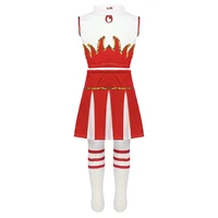kids girls sleeveless crop top with skirt socks set children street dancing cheerleader uniform hip hop jazz stage dance costume