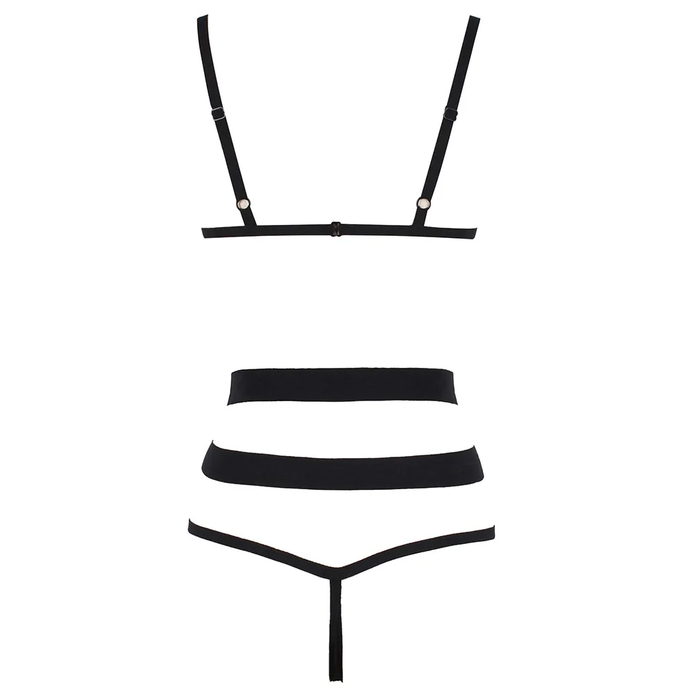 Sexy Bra Set Black Corset Bandage Hollow Women Lingerie Underwear Temptation Erotic Costumes 11.15 | Женская одежда