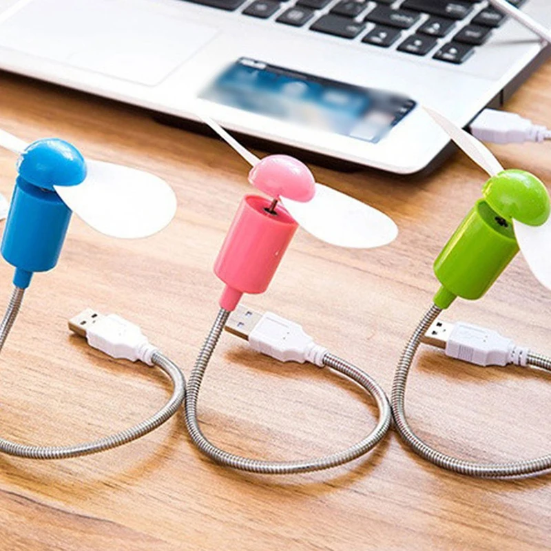 

Portable USB Fan Goose Neck Laptop Cooler Desktop PC Computer Low Noise Air Condition Notebook Office Home Power Bank