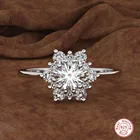 Кольцо-Снежинка женское из серебра 925 пробы с кристаллами циркония