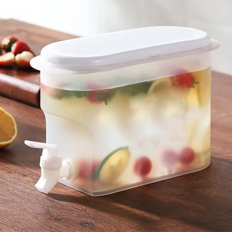 

Water Pitcher Jug 3500ml With Faucet Lemon Juice Kitchen Drinkware Kettle Pot Cold Water Bottle Container Heat Resistant Ryback