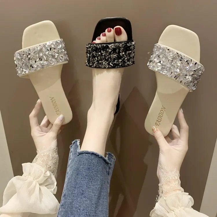 Женские тапочки новинка 2020 женская обувь летняя версия слиперы с открытым носом