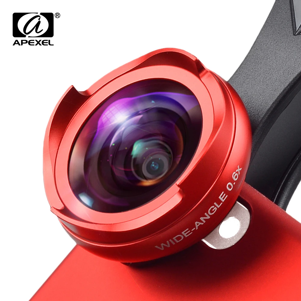 APEXEL 2 в 1 оптический объектив 4k HD Профессиональный широкоугольный + макрообъектив