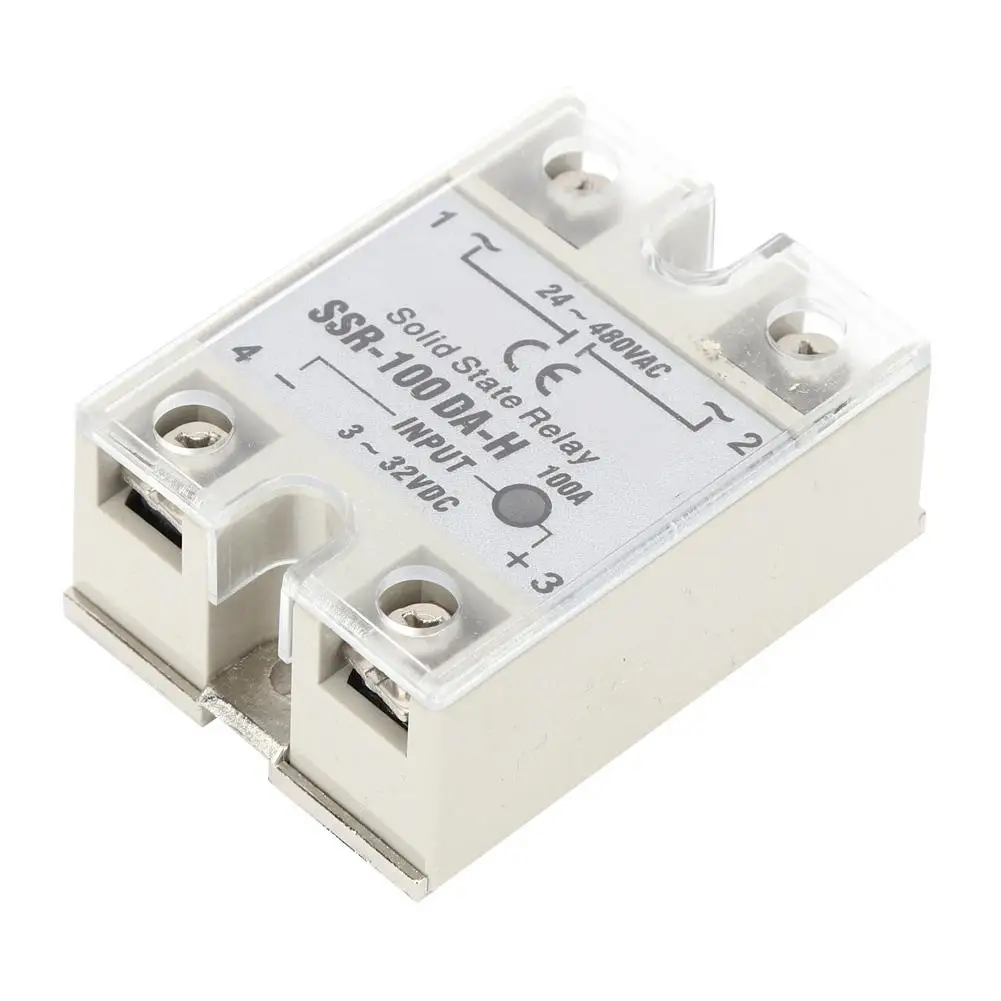 Solid State Relay DC-AC SSR with Non-Contact Switch High Quality 100A DA-H Heat Sink Base Plate Bolted Input 3-32V Thyristor |