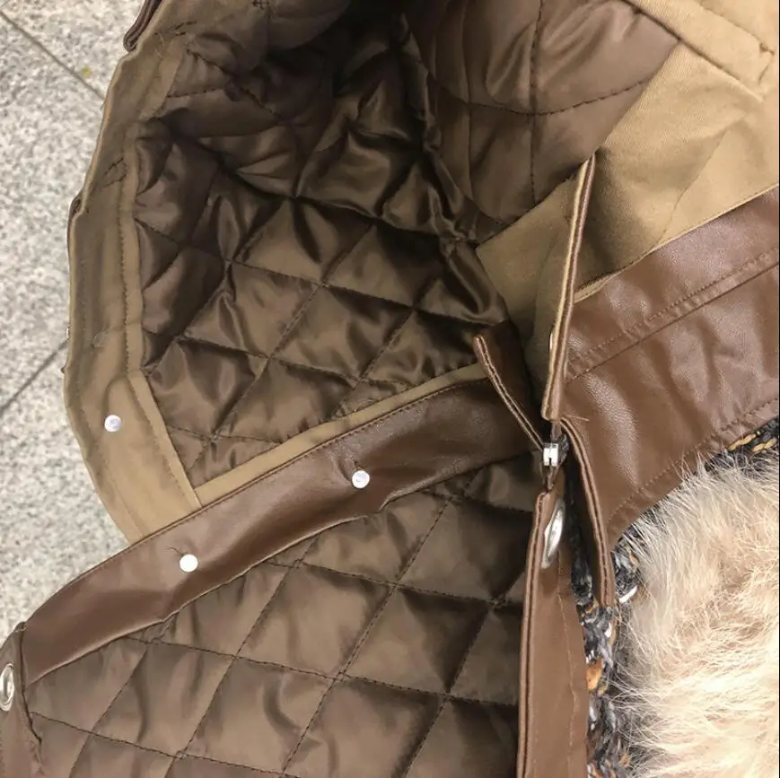 Европейская Новинка 2019 твидовая куртка-карго со стоячим воротником осенняя и