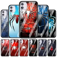 spider marvel cool for apple iphone 12 pro max mini 11 pro xs max x xr 6s 6 7 8 plus luxury tempered glass phone case