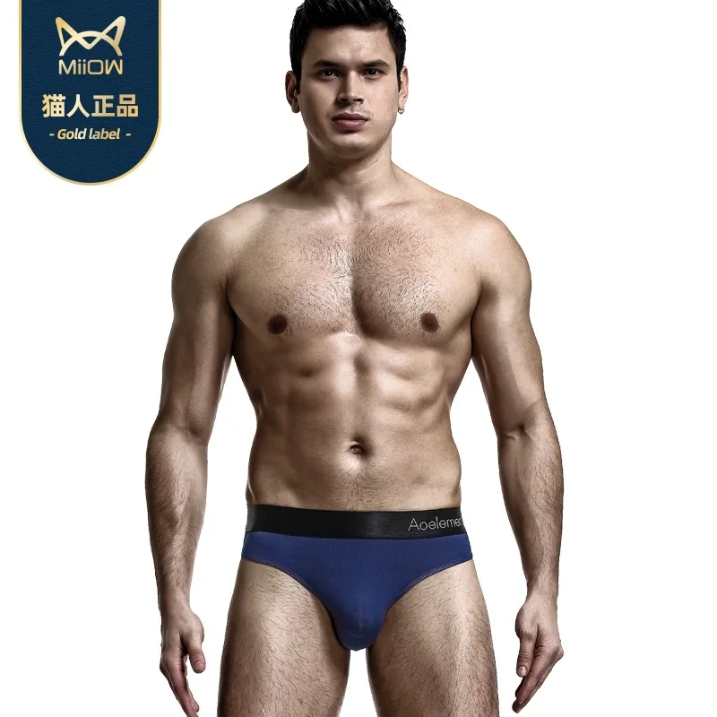 

4PCS Brand Men's low-rise thong sexy panties exposed hips ice silk T-pants sports bikini