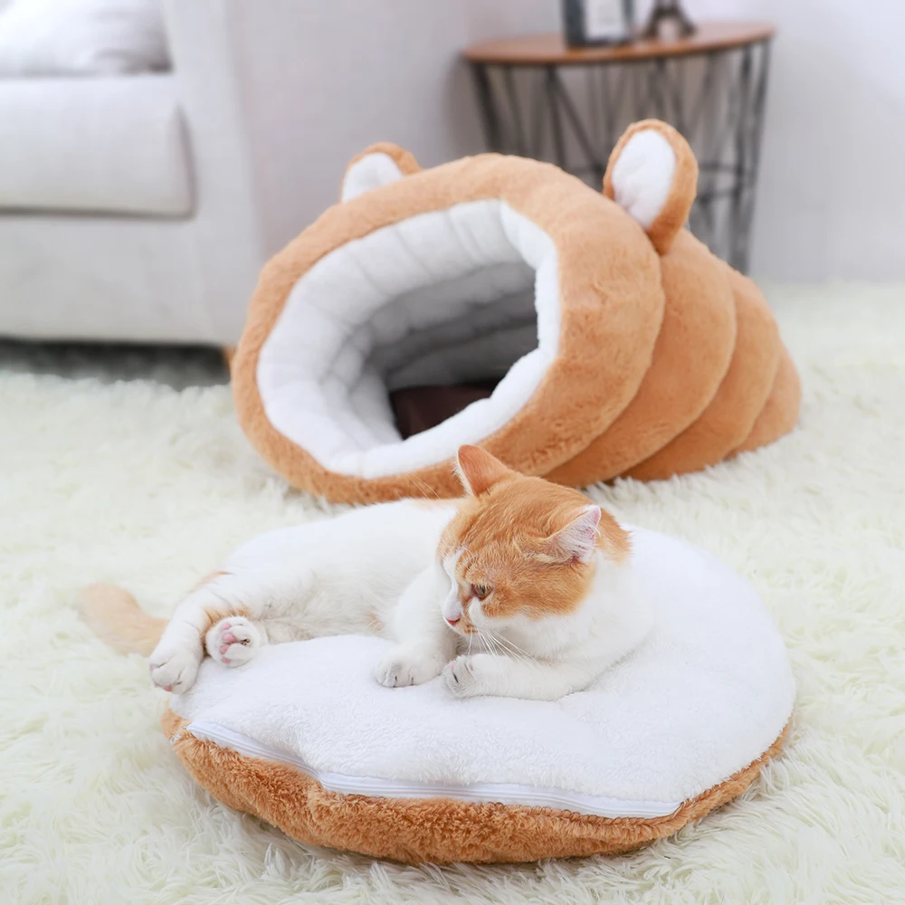 HOOPET кошка кровать домик для домашних животных Товары для домашних животных мягкая кошка собака кровать для маленьких собак зимние теплые спальные кровати щенок котенок гнездо