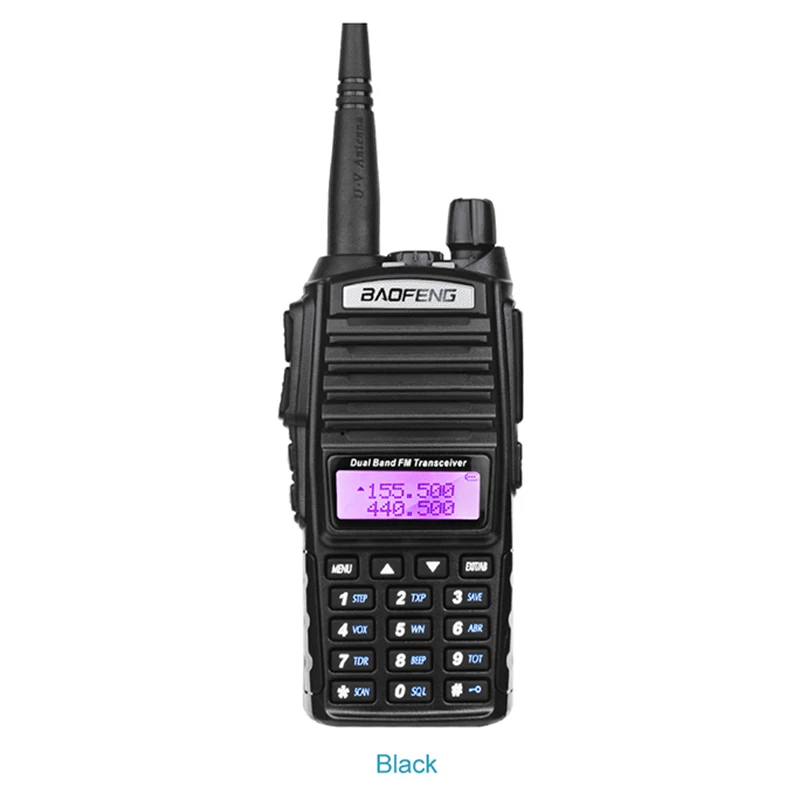 Black 2 шт. Baofeng UV-82 портативная рация cb радио UV82 Портативное двухстороннее радио FM радио приемопередатчик длинный диапазон двухдиапазонный Baofeng UV 82 - Цвет: Black