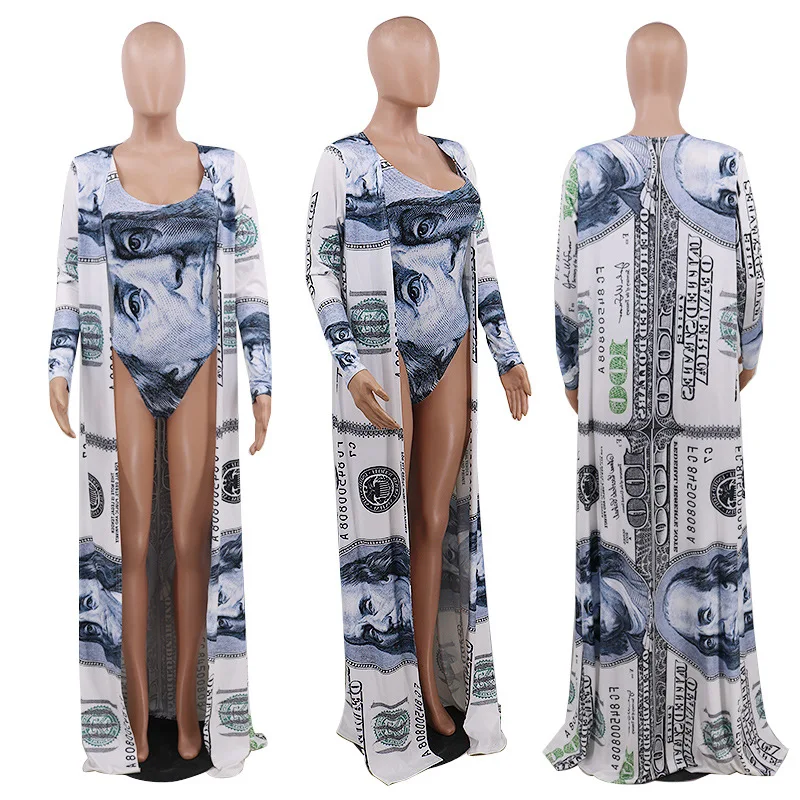 Комплект из двух предметов женский купальный костюм с принтом пляжная одежда