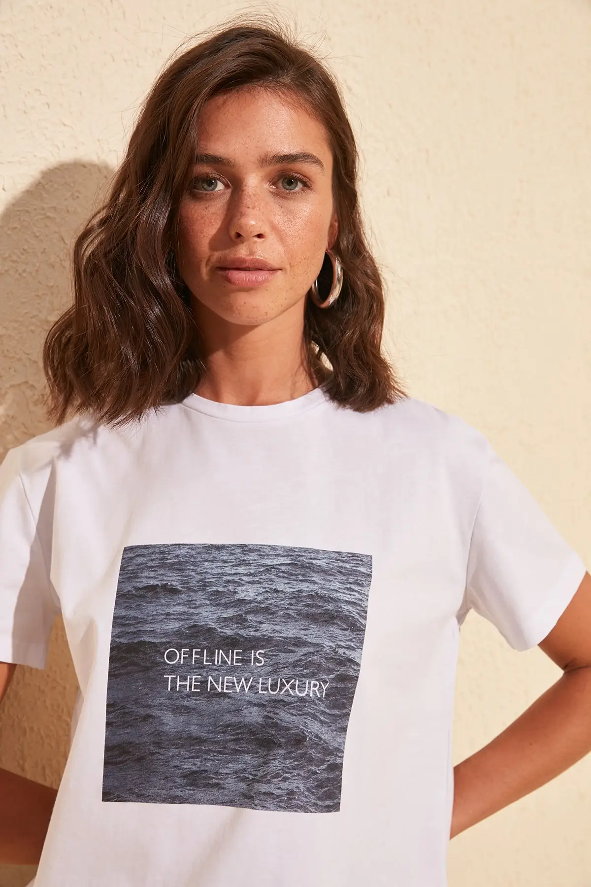 Белая футболка с принтом|Футболки| |